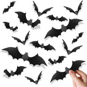 140Pcs Bats Halloween Decorations Party Supplies, Realistic PVC 3D